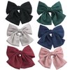 PIDOUDOU Set of 6 Big Satin Solid 8 Inch Bow Hair Clips Women Barrettes