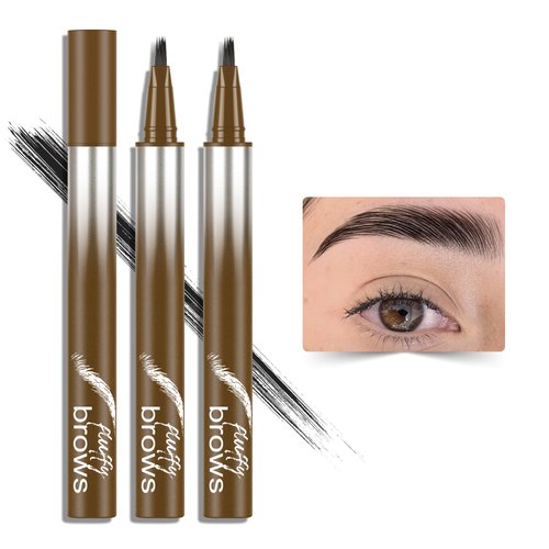 KYDA 2 Pcs Liquid Eyebrow Brush Pen, Brow-Fection Angled Brush & Dip, Lasting Liquid Brow Pencil, Multifunction Square Brush for Natural Brow-looking, Laminated Eyebrow Pen, Quick Dry, #05