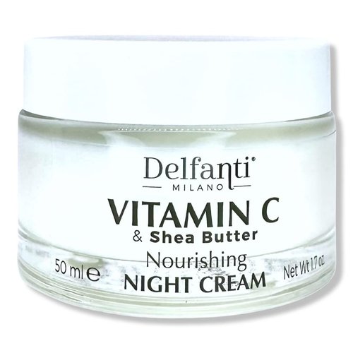 Delfanti-Milano • VITAMIN C & SHEA BUTTER • Nourishing Night Cream • Face and Neck Moisturizer • Made in Italy
