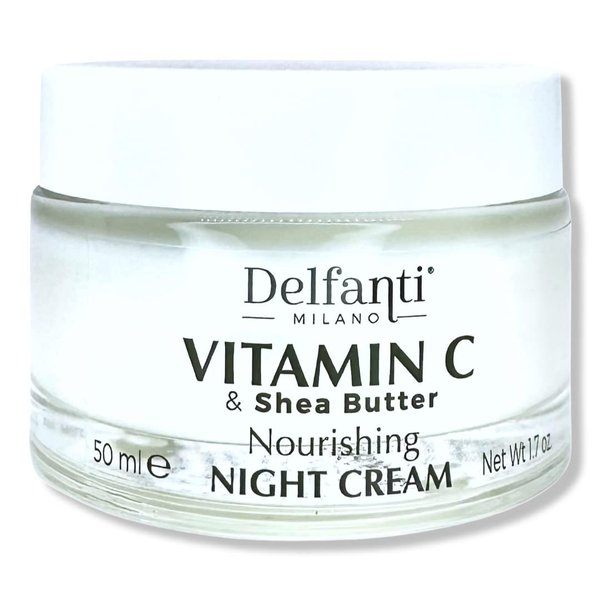 Delfanti-Milano • VITAMIN C & SHEA BUTTER • Nourishing Night Cream • Face and Neck Moisturizer • Made in Italy