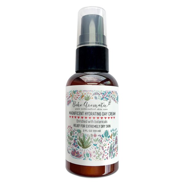 BOHO AROMATIC Magnificent Hydrating Day Cream, Anti-Aging Natural Face Moisturizer, Nourishing Face Cream in a Pump, Lightweight Facial Lotion, Vegan Skincare, Limited Edition 2 FL OZ