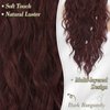 BARSDAR Drawstring Ponytail Extension - 26 Inch Long Curly Wavy Burgundy Ponytail Hair Extensions for Women - Drawstring Synthetic Clip in Ponytail Hairpieces Fake Pony Tail - Dark Burgundy