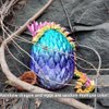 Dragon Egg 3D Printed 12inch Crystal Dragon with Egg Dinosaur Christmas Fidget Toy Gifts for Adults Easter Eggs Basket Stuffers (Dragon Egg)
