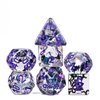 Cusdie 7-Die DND Dice, Polyhedral Dice Set Transparent D&D Dice Filled with Glitter Foil Animals for D&D Dungeons and Dragons RPGs Role Playing Table Games(Black and White Cat)
