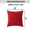 Home Brilliant Red Pillow Covers 18x18 Decorative Striped Velvet Corduroy Plush Throw Pillow Covers for Couch Holiday Wedding Decor, Set of 2, 18 x 18 inch, Red