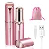 LAIKME Facial Hair Removal for Women, Mini Hair Remover, Electric Razor Shaver Portable Bikini Epilator for Lips, Chin, Armpit, Peach Fuzz, Fingers, Neck, Cheek and USB Rechargeable (Pink)1