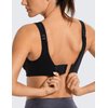 SYROKAN Women's Max Control Underwire Sports Bra High Impact Plus Size with Adjustable Straps Black 34D