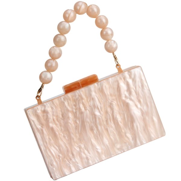 Menurra Acrylic Clutch Purse Marble Evening Bag Handbag for Women Wedding Prom Party Bride (champange)