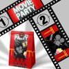 HaPiBiDesign Movie Night Party Favor Bags - 24 Pcs Movie Night Party Candy Bags with Stickers - Movie Night Goodie Gift Treat Bags - Movie Night Themed Birthday Party Supplies