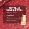 Oulac Orange Red Lipstick for Women with Metallic 3D Shine Lightweight Hydrating Formula, High Impact Lip Color, Vegan Beauty, Full Coverage Lip Makeup, Dangerous(02)