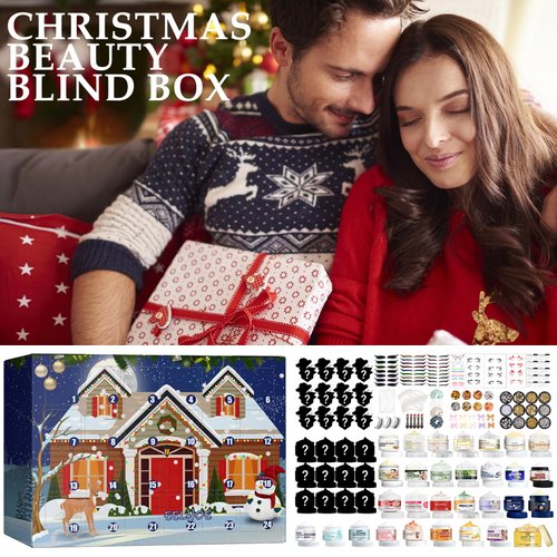 Christmas Surprise Makeup Gift Set, Makeup Skincare Advent Calendar Christmas 24 Days, Skin Care Surprise Set, 24 Individually Boxed Makeup & Cosmetic for Women & Girl (1 set)