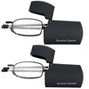 Success Eyewear Reading Glasses 2 Pair Black and Gunmetal Readers Compact Folding Glasses for Reading for Men and Women Case Included +3