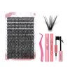 Lash Extension Kit DIY Lash Clusters Eyelash Extension Kit 9-16mm Individual 280pcs Lashes Kit with Lash Bond and Seal Lash Tweezers for Self Use (40D, 0.07D, 9-16mm, Kit) (PINK)