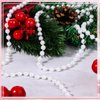 PAXCOO White Pearl Beads Garland, Pearl Strands Craft String Bead for Christmas Tree Decoration, Wedding Party Supplies