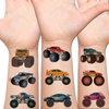 Hohamn Monster Truck Temporary Tattoos for Kids, 10 Sheets Monster Truck Temporary Tattoos for Boys Birthday Party Supplies Gifts Decoration