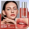QIUFSSE Hydrating Lip Glow Oil Korean Big Brush Head Tinted Lip Oil Plumping Lip Gloss for Women,Non-Sticky Nourishing Lip Plumper for Lip Care and Dry Lips - 03 Cinnamon Red