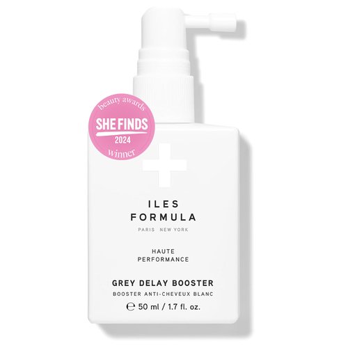 ILES FORMULA Haute Performance Grey Delay Booster - Anti-Gray Botanical Leave-In Hair Treatment - Prevents Premature Graying & Restores Natural Hair Color – Plant Based Serum (50 ML)