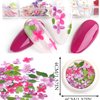 BELICEY 300Pcs Flower Nails Charm Wood Pulp 3D Flower Nail Charms Butterfly Acrylic Nails Accessories for Nail Art Decoration & DIY Crafting Design Flower Nail Charms Glitter Clear Bow Butterfly Nail