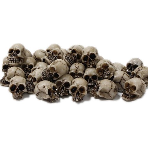Ykybhx 60PCS Mini Skull Heads Halloween Decorations,Realistic Skulls Ornamets,Miniature Human Skulls for Bar Home Table Decoration Haunted House Day of The Dead Decor DIY Crafts Props Party B