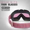 OutdoorMaster OTG Ski Goggles - Over Glasses Ski/Snowboard Goggles for Men, Women & Youth - 100% UV Protection (White Frame + VLT 46% Pink Lens)