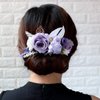 Abbie Home Flower Hair Comb - Floral Boho Comb with Rose Berry Handmade Bridal Crown Wedding Floral Headpiece (Lavender)