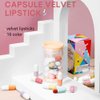 SWETIYOU 16 Pcs Mini Pills Lipstick Capsule Set, Waterproof Long Lasting Mini Matte Lipstick Set, Cute Capsule Velvet Matte Lipstick Set, Lipstick Bulk for Women