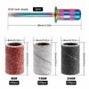 Difenni Sanding Bands for Nail Drill,Nail Drill Bits Sanding Bands 300pcs Coarse Medium Fine 80#150#240# Nail Sanding Bands with Rainbow 3/32" Mandrel Bit for Manicures and Pedicure