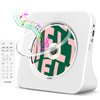 Kogoda Desktop CD Player Portable with Bluetooth,Dual Stereo Speakers, CD Music Player for Home with Remote Control,Dust Cover,FM Radio,LED Screen,3.5mm Jack AUX Input Output,White,Gift