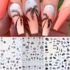 6pcs Fresh Summer Sticker for Nails - Starfish, Beach, Sea, Tropical Coconut Tree, Flower Nail Stickers with Laser Silvery Designs Funny Summer Ocean Mermaid Nail Art Stickers for Women Girls