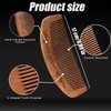 AKOAK 1 Pack Peach Comb, Wooden Fine Tooth Comb, Anti-static Hand Carved Pattern Pocket Size Travel Beard Comb, Hair Massage Tool Care Accessories, Suitable for Women, Men, Children