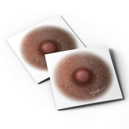 Breast Cancer Temporary Tattoos for Women - 5 Pairs, Areola Temporary Tattoo, Post Mastectomy Tem...