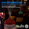 Essential Oil Diffuser 550ml Cool Mist Humidifier 3D Glass Ultrasonic Aromatherapy Humidifier with 7 Color Changing Led Lights, Waterless Auto Shut-Off, Adjustable Timer for Home Bedroom Office