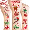 111 PCS Christmas Candy Cane Birthday Party Decorations Favors Supplies Decor Christmas Sweet Candy Red and White Xmas Temporary Tattoos Stickers Gifts For Girls Boys Classroom School Prizes Reward