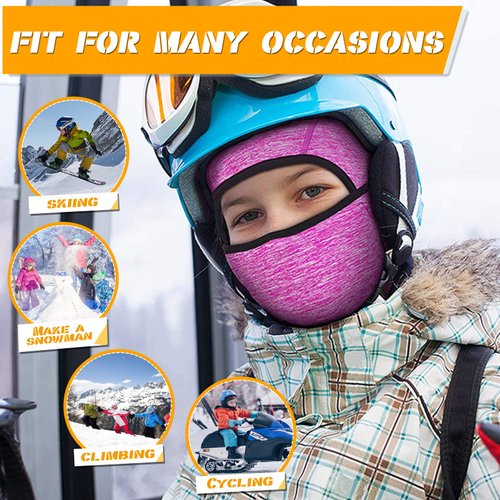 Toddler Boys Winter Balaclava Hat Windproof Kids Warm Ski Full Face Cover Baby Girls Cold Weather Snow Hat?C-Colorful Little Dinosaur?