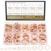 225 Pieces Copper Metric Flat Washers, Sealing Washers, Kindroufly 10 Sizes Copper Washers, Metal Washers Assortment Kit (M5 M6 M8 M10 M12 M14 M16)