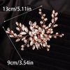 Teyglen Simple Full Rhinestones Bride Wedding Hair Comb Hair Pieces for Bride Bridal Crystal Side Hair Comb Hair Accessories for Women Girls (Gold)