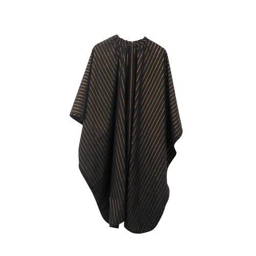 Barber Strong The Barber Cape Haircut Cover for Men, Hair Repelling and Static-Reducing Material, Flexible Elastic Neckband, Water Resistant Fabric, Oversized for Complete Coverage - Gold Pinstripe