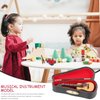 SUPVOX Fake Guitar Miniature Wooden Guitar Model 1:12 8cm Dollhouse Mini Musical Instrument Bass Guitar with Stand and Case Instrument Replica Classical Dolls for Dollhouse Furniture