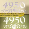 3" Reflective Mailbox Numbers Die Cut Decal Rustic Style Flowers House Number Address Sign Front Door Decal Vinyl Lettering Farmhouse Decor 4 set, White