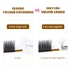 Eyelash Extension Easy Fan Volume Lash Extensions 0.05 C Curl 12mm Rapid Blooming Self Fanning Volume Lashes (0.05 C Curl,12mm)