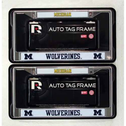Michigan Wolverines Chrome License Plate Frame - Set of 2