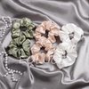 Satin Bridesmaid Scrunchies Bridesmaid Proposal Gifts Set of 8 Bachelorette Hair Ties Scrunchies Bachelorette Party Favors for Bridal Wedding Parties-(White & Sage Green)
