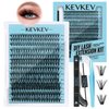 KevKev Lash Clusters Kit Lash Extension Kit D Curl Eyelash Extension Kit 280 Pcs Eyelash Clusters Kit Cluster Eyelash Extensions Individual Lashes Kit with Lash Bond and Seal Eyelash Tweezers