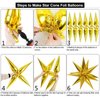 50 Pcs Silver Foil Cone Star Balloons Big 26 inch Silver Explosion Star Mylar Balloons 12 Point 3D Starburst Star Balloons for Party Supplies Christmas Birthday Wedding Decorations Party Supplies