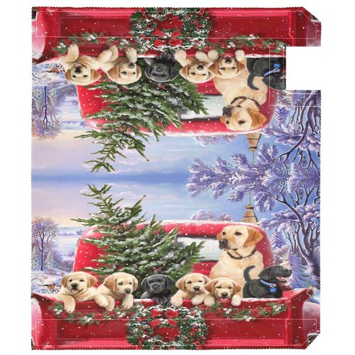 Christmas Red Truck Golden Retriever Dog Magnetic Mailbox Cover Standard 21 X 18 in Winter Snowflake Xmas Tree Snowman Mail Box Covers Decals Wraps Post Box Outdoor Decorations