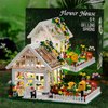 Flower House Building Mini Set with LED, City Street View Greenhouse Building Blocks Toy, Halloween Xmas Gift for Friends or Girls 8-12 Year