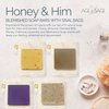 Age of Sage Natural Soap Bar w/Sisal Bag, 4pk Vegan Artisan Soap Set for Women - Honey & Him Scent: Cherry Almond, Oatmeal Milk Honey, Oakmoss Lavender, & Mechanics Soap
