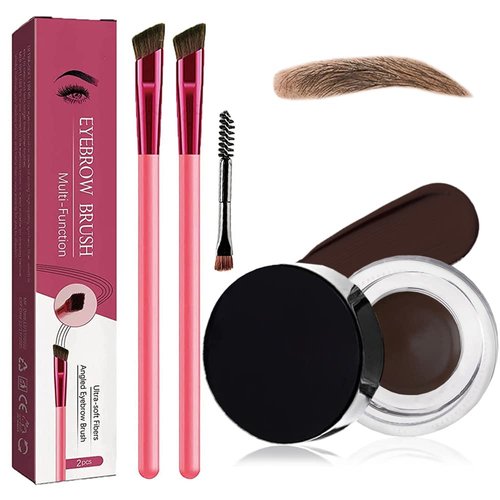 4D Hair Stroke Brow Stamp Brush, Eyebrow Hair Stroke Brush, Ultra-thin 4D Eyebrow Stamp Brush, Realistic Hair Stroke Eyebrow Brush Eye Brow Stamping Kit(Taupe)
