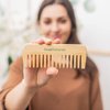 GranNaturals Wide Tooth Wooden Comb - Natural Wood Detangler for Wet or Dry Hair - Prevents Tangle & Static - Styling & Detangling Tool for Straight, Curly, Wavy, Thick Hair