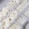 ATHYUTH 720-Pcs (9 Sizes) Round Nylon Washers White Flat Gasket Ring Sealing Washers Hardware Assortment Kit for Bolts and Screws.